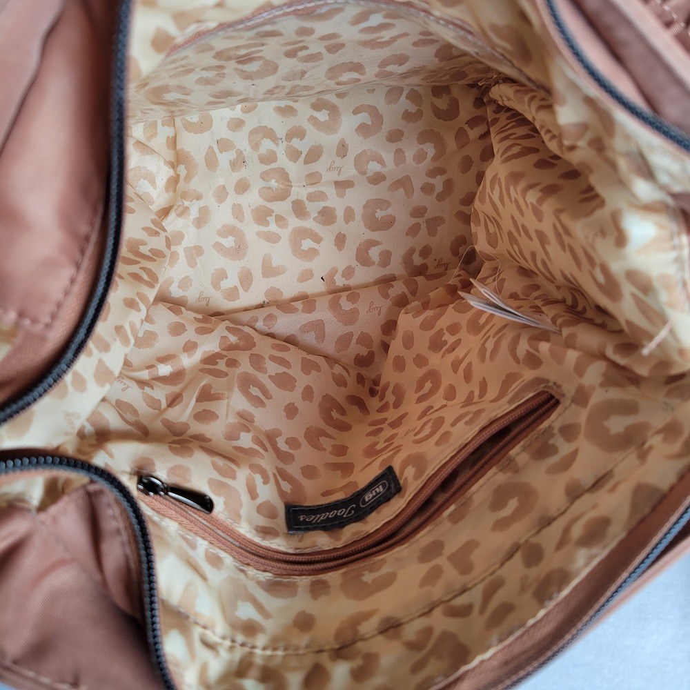 Lug Womens Tote Toodles Classic Double Pocket Quilted Medium Brown Crossbody Bag - Picture 3 of 10